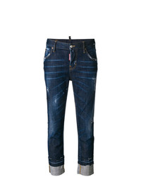 Женские темно-синие рваные джинсы от Dsquared2