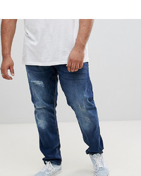 Мужские темно-синие рваные джинсы от Duke