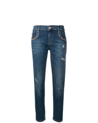 Женские темно-синие рваные джинсы от Emporio Armani
