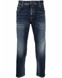 Мужские темно-синие рваные джинсы от Etro