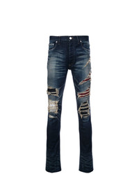 Мужские темно-синие рваные джинсы от Fagassent