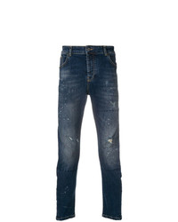 Мужские темно-синие рваные джинсы от Frankie Morello