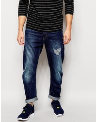 Мужские темно-синие рваные джинсы от G Star