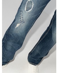 Мужские темно-синие рваные джинсы от Nudie Jeans