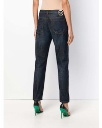 Женские темно-синие рваные джинсы от Philipp Plein