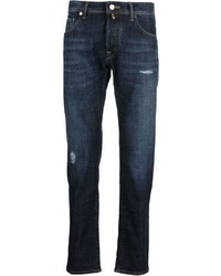 Мужские темно-синие рваные джинсы от Incotex