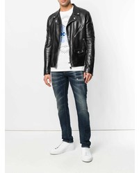 Мужские темно-синие рваные джинсы от Frankie Morello