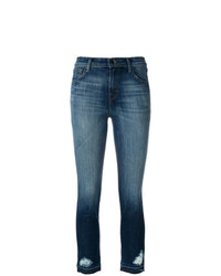 Женские темно-синие рваные джинсы от J Brand