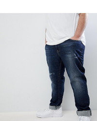 Мужские темно-синие рваные джинсы от Jacamo