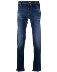Мужские темно-синие рваные джинсы от Jacob Cohen