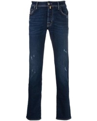 Мужские темно-синие рваные джинсы от Jacob Cohen