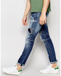 Мужские темно-синие рваные джинсы от Replay