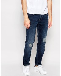 Мужские темно-синие рваные джинсы от Lee