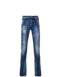 Мужские темно-синие рваные джинсы от Les Hommes