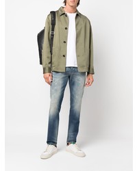 Мужские темно-синие рваные джинсы от PT TORINO