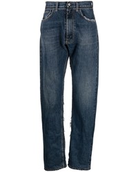 Мужские темно-синие рваные джинсы от Maison Margiela