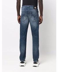 Мужские темно-синие рваные джинсы от Versace