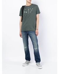 Мужские темно-синие рваные джинсы от Armani Exchange