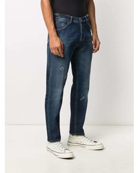 Мужские темно-синие рваные джинсы от Pt05