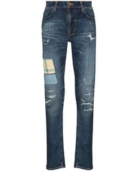 Мужские темно-синие рваные джинсы от Nudie Jeans