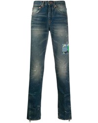 Мужские темно-синие рваные джинсы от Off-White