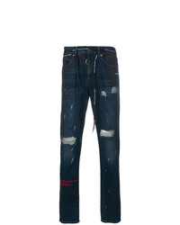 Мужские темно-синие рваные джинсы от Off-White