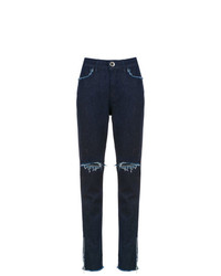 Женские темно-синие рваные джинсы от Olympiah