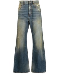 Мужские темно-синие рваные джинсы от Palm Angels