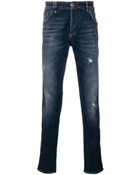 Мужские темно-синие рваные джинсы от Philipp Plein