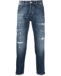 Мужские темно-синие рваные джинсы от PT TORINO