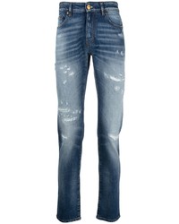 Мужские темно-синие рваные джинсы от Pt01