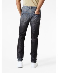 Мужские темно-синие рваные джинсы от purple brand