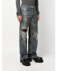 Мужские темно-синие рваные джинсы от Balenciaga