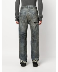 Мужские темно-синие рваные джинсы от Balenciaga