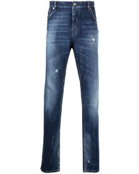 Мужские темно-синие рваные джинсы от Roberto Cavalli