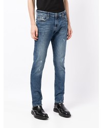 Мужские темно-синие рваные джинсы от Armani Exchange