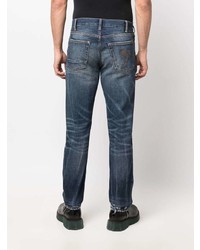 Мужские темно-синие рваные джинсы от Palm Angels