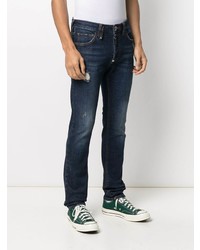 Мужские темно-синие рваные джинсы от Philipp Plein