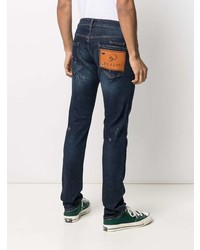 Мужские темно-синие рваные джинсы от Philipp Plein