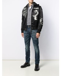 Мужские темно-синие рваные джинсы от Diesel