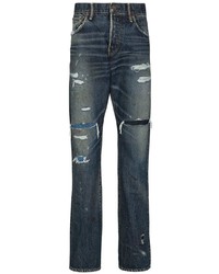 Мужские темно-синие рваные джинсы от VISVIM