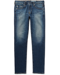 Мужские темно-синие рваные зауженные джинсы от AG Jeans