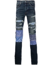 Мужские темно-синие рваные зауженные джинсы от Amiri