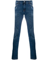 Мужские темно-синие рваные зауженные джинсы от Dolce & Gabbana