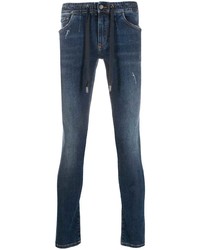 Мужские темно-синие рваные зауженные джинсы от Dolce & Gabbana