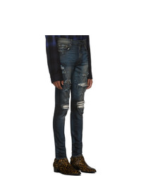 Мужские темно-синие рваные зауженные джинсы от Amiri