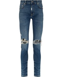 Мужские темно-синие рваные зауженные джинсы от Represent