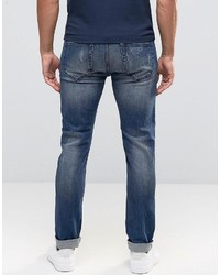 Мужские темно-синие рваные зауженные джинсы от ONLY & SONS