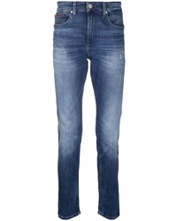 Мужские темно-синие рваные зауженные джинсы от Tommy Jeans