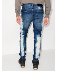 Мужские темно-синие рваные зауженные джинсы от Ksubi